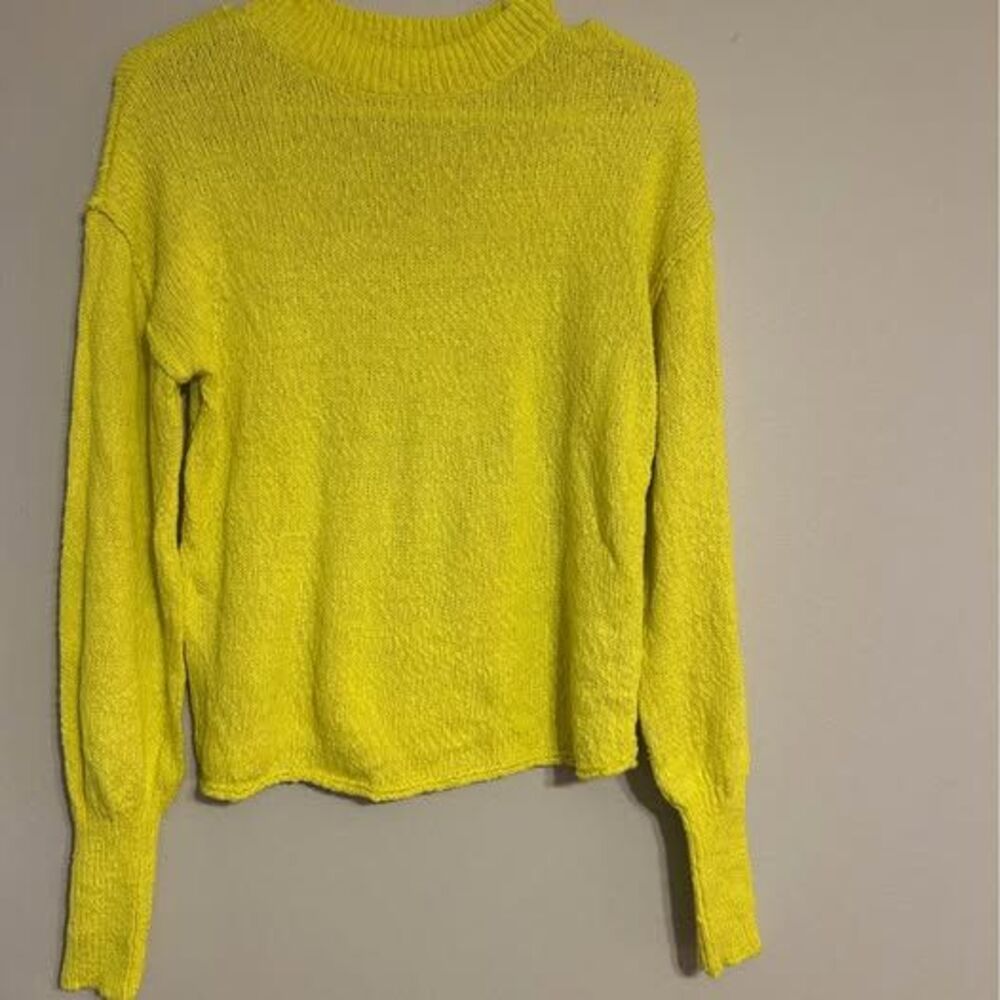 Abound Women’s Small Bright Chartreuse Yellow Knit Sweater Mock Neck NWT